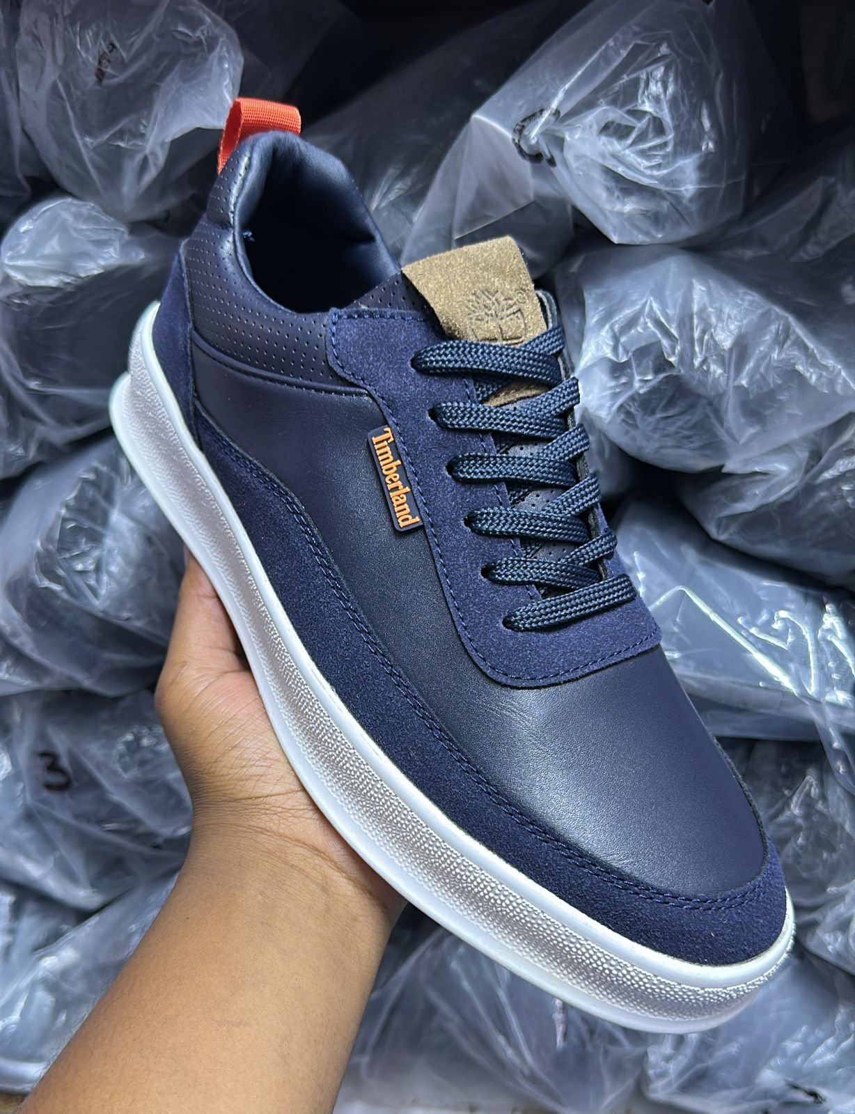 Timberland Navy Blue Casual Leather Sneakers